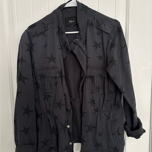 Rails charcoal Black Star Utility Jacket with drawstring waist
